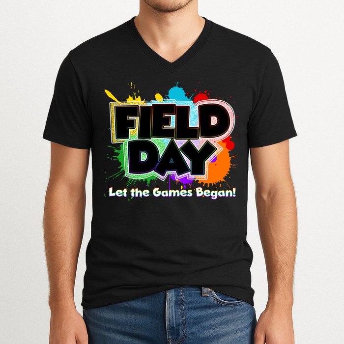 Field Day Let The Game Begin V-Neck T-Shirt