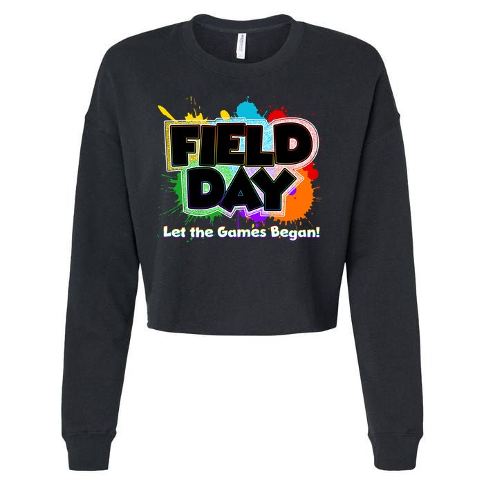 Field Day Let The Game Begin Cropped Pullover Crew