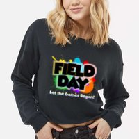 Field Day Let The Game Begin Cropped Pullover Crew