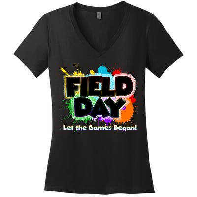 Field Day Let The Game Begin Women's V-Neck T-Shirt