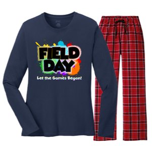 Field Day Let The Game Begin Women's Long Sleeve Flannel Pajama Set 