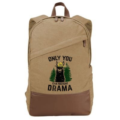 Funny Drama Llama Only You Can Prevent Drama Sarcastic Lover Cotton Canvas Backpack