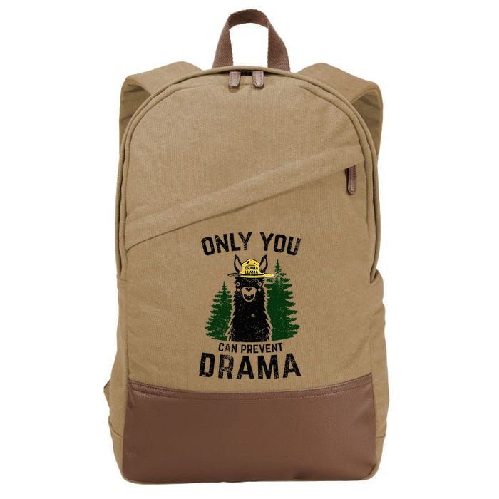Funny Drama Llama Only You Can Prevent Drama Sarcastic Lover Cotton Canvas Backpack