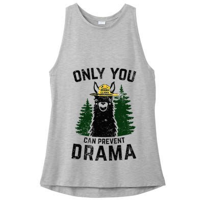 Funny Drama Llama Only You Can Prevent Drama Sarcastic Lover Ladies PosiCharge Tri-Blend Wicking Tank