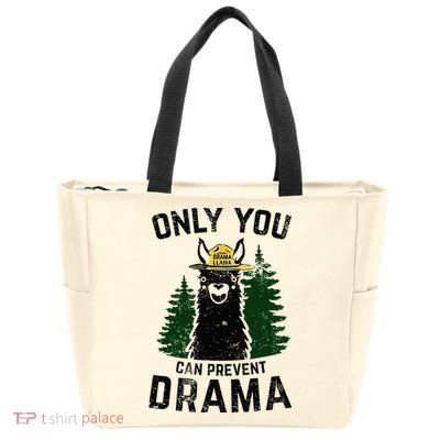 Funny Drama Llama Only You Can Prevent Drama Sarcastic Lover Zip Tote Bag