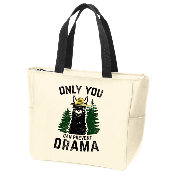 Funny Drama Llama Only You Can Prevent Drama Sarcastic Lover Zip Tote Bag