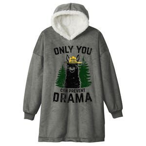 Funny Drama Llama Only You Can Prevent Drama Sarcastic Lover Hooded Wearable Blanket