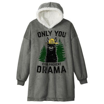 Funny Drama Llama Only You Can Prevent Drama Sarcastic Lover Hooded Wearable Blanket