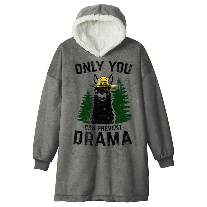 Funny Drama Llama Only You Can Prevent Drama Sarcastic Lover Hooded Wearable Blanket