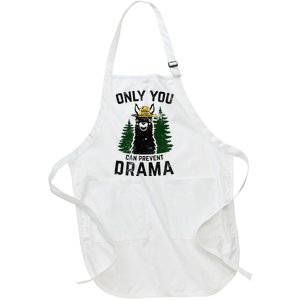 Funny Drama Llama Only You Can Prevent Drama Sarcastic Lover Full-Length Apron With Pockets