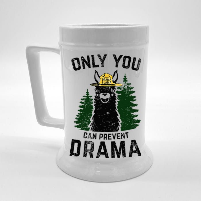 Funny Drama Llama Only You Can Prevent Drama Sarcastic Lover Beer Stein