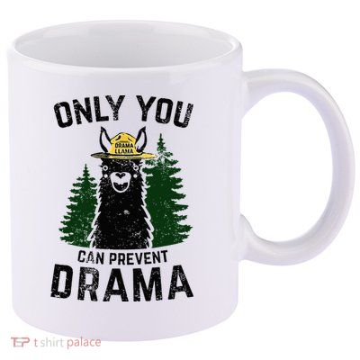 Funny Drama Llama Only You Can Prevent Drama Sarcastic Lover 11oz C Handle Ceramic Mug