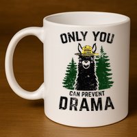 Funny Drama Llama Only You Can Prevent Drama Sarcastic Lover 11oz C Handle Ceramic Mug