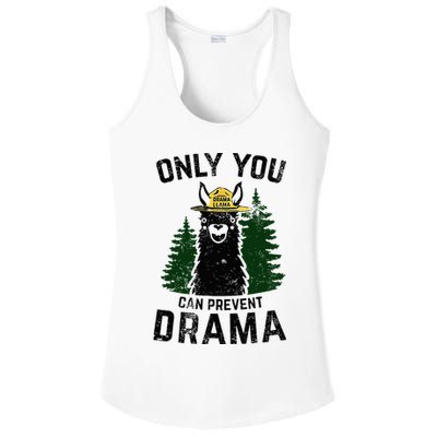 Funny Drama Llama Only You Can Prevent Drama Sarcastic Lover Ladies PosiCharge Competitor Racerback Tank