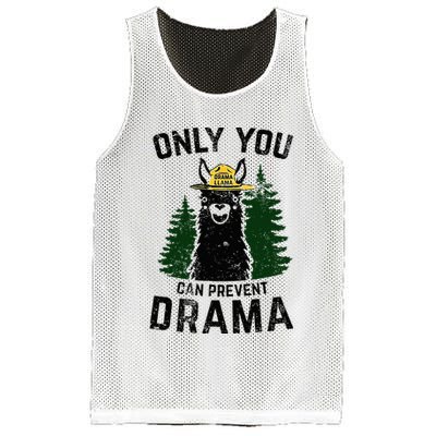 Funny Drama Llama Only You Can Prevent Drama Sarcastic Lover Mesh Reversible Basketball Jersey Tank