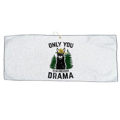 Funny Drama Llama Only You Can Prevent Drama Sarcastic Lover Large Microfiber Waffle Golf Towel
