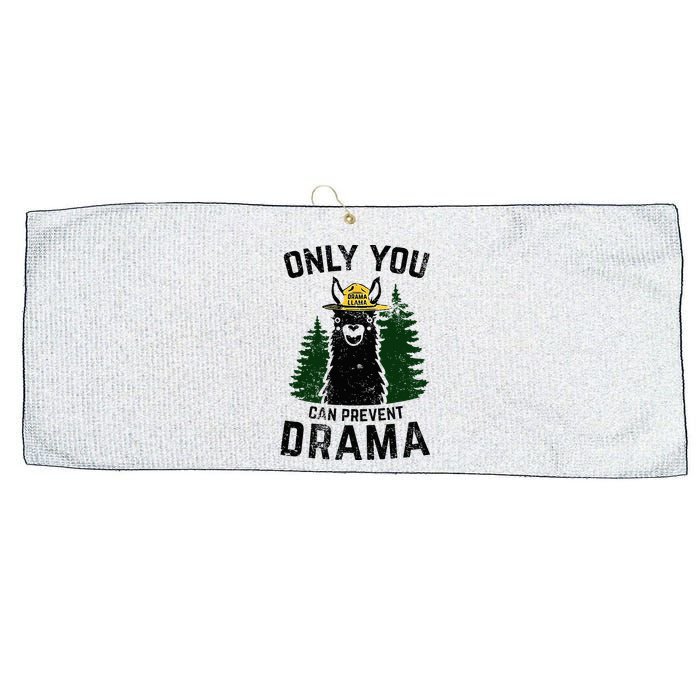 Funny Drama Llama Only You Can Prevent Drama Sarcastic Lover Large Microfiber Waffle Golf Towel