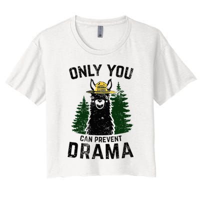 Funny Drama Llama Only You Can Prevent Drama Sarcastic Lover Crop Top