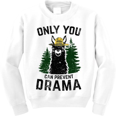 Funny Drama Llama Only You Can Prevent Drama Sarcastic Lover Kids Sweatshirt