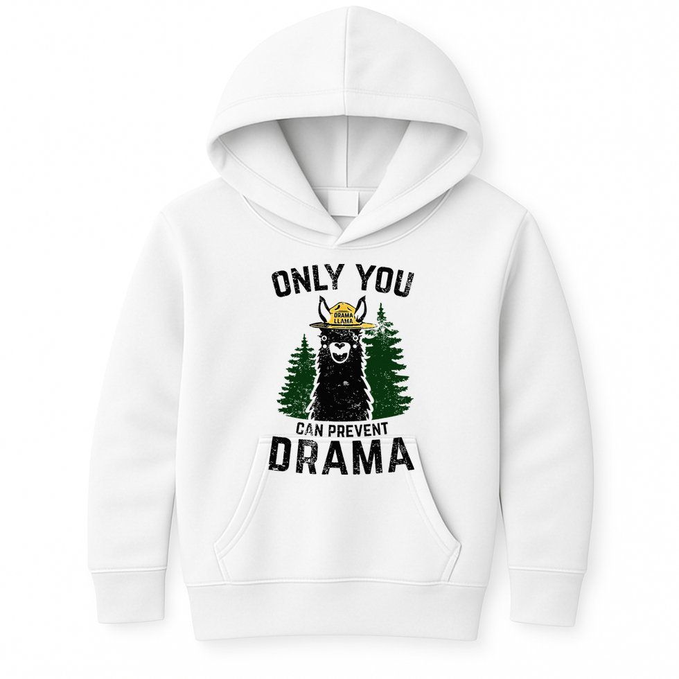 Funny Drama Llama Only You Can Prevent Drama Sarcastic Lover Kids Hoodie