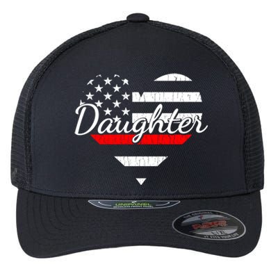 Firefighter Daughter Life Heart The Thin Red Line Heart Gift Flexfit Unipanel Trucker Cap