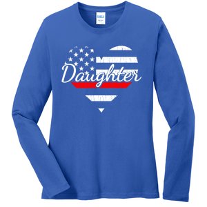 Firefighter Daughter Life Heart The Thin Red Line Heart Gift Ladies Long Sleeve Shirt