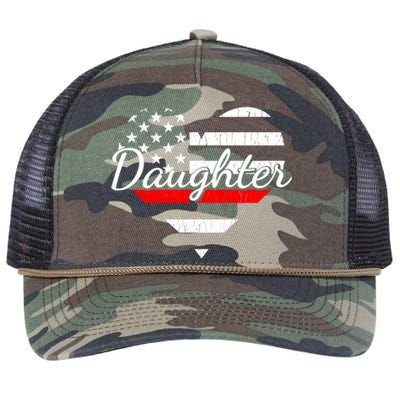 Firefighter Daughter Life Heart The Thin Red Line Heart Gift Retro Rope Trucker Hat Cap