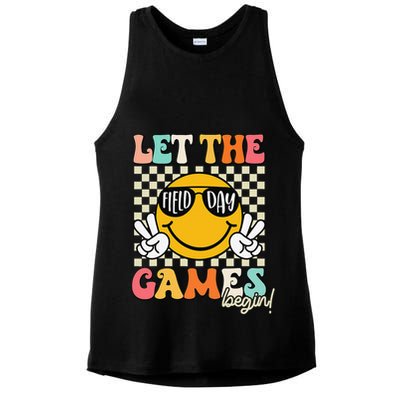 Field Day Let The Games Begin 2025 Teachers Ladies PosiCharge Tri-Blend Wicking Tank
