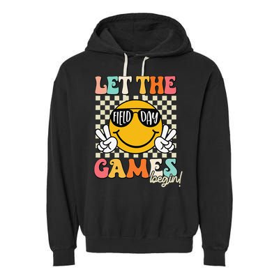 Field Day Let The Games Begin 2025 Teachers Garment-Dyed Fleece Hoodie