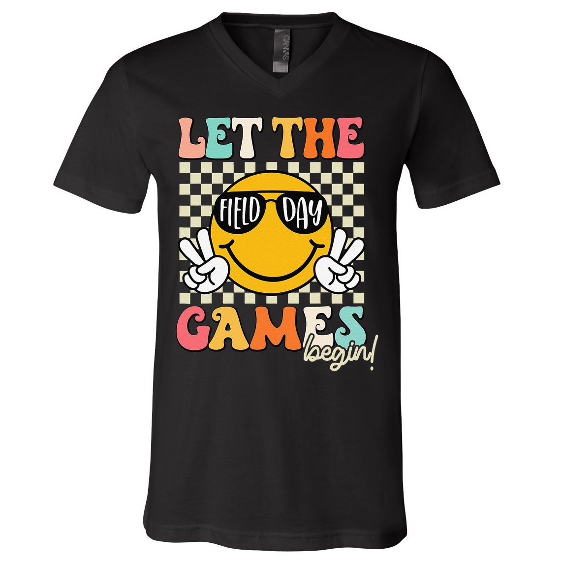 Field Day Let The Games Begin 2025 Teachers V-Neck T-Shirt
