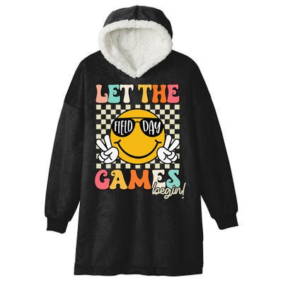 Field Day Let The Games Begin 2025 Teachers Hooded Wearable Blanket