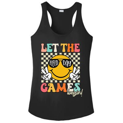 Field Day Let The Games Begin 2025 Teachers Ladies PosiCharge Competitor Racerback Tank