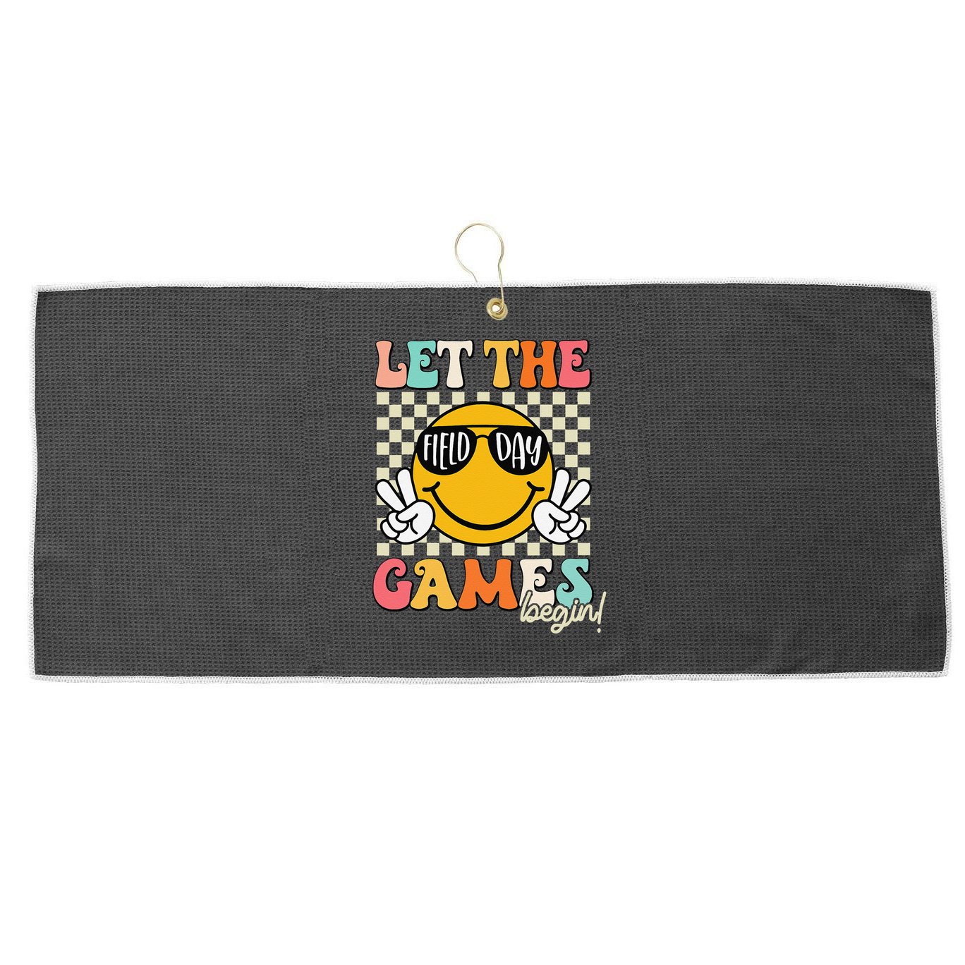 Field Day Let The Games Begin 2025 Teachers Large Microfiber Waffle Golf Towel