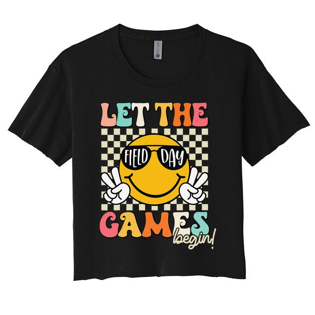 Field Day Let The Games Begin 2025 Teachers Women's Crop Top Tee