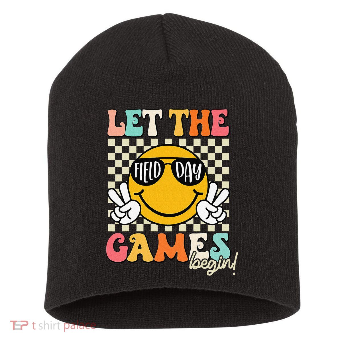Field Day Let The Games Begin 2025 Teachers Short Acrylic Beanie