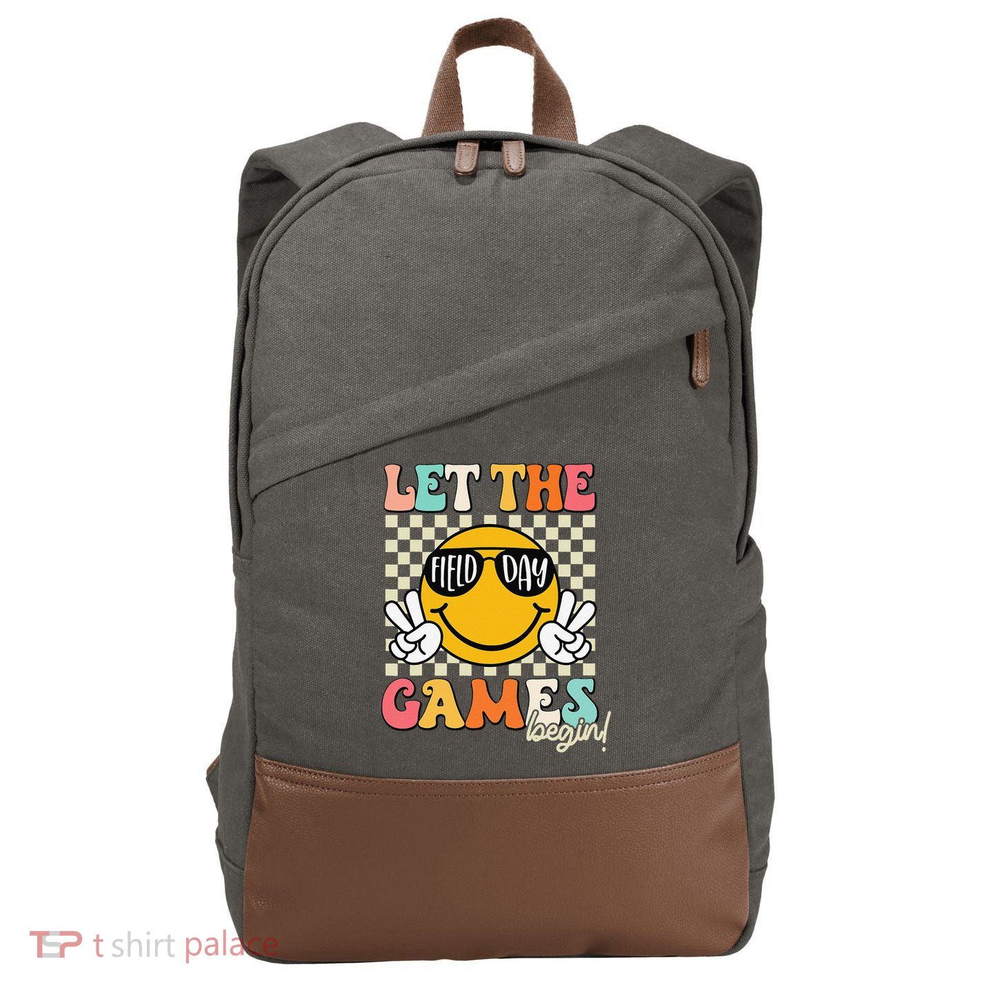 Field Day Let The Games Begin 2025 Teachers Cotton Canvas Backpack