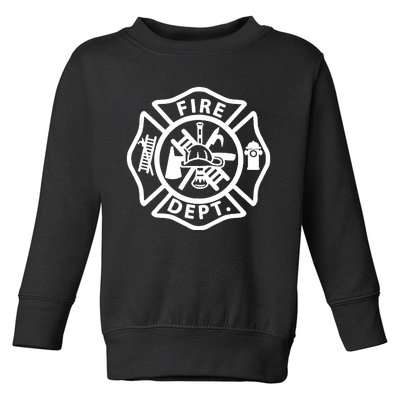 Fire Department Logo Uniform Fireman Symbol Firefighter Gear Toddler Sweatshirt