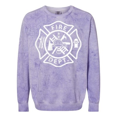 Fire Department Logo Uniform Fireman Symbol Firefighter Gear Colorblast Crewneck Sweatshirt