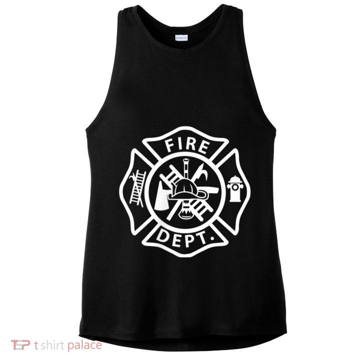 Fire Department Logo Uniform Fireman Symbol Firefighter Gear Ladies PosiCharge Tri-Blend Wicking Tank