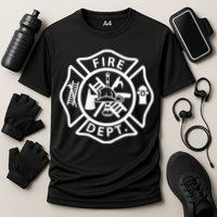 Fire Department Logo Uniform Fireman Symbol Firefighter Gear Cooling Performance Crew T-Shirt