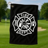 Fire Department Logo Uniform Fireman Symbol Firefighter Gear Golf Towel