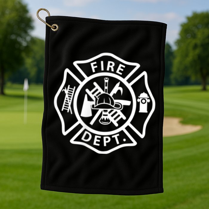 Fire Department Logo Uniform Fireman Symbol Firefighter Gear Golf Towel