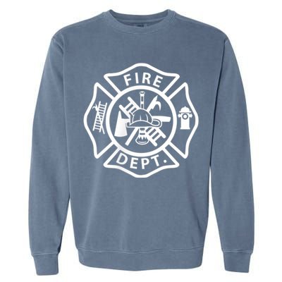 Fire Department Logo Uniform Fireman Symbol Firefighter Gear Garment-Dyed Sweatshirt