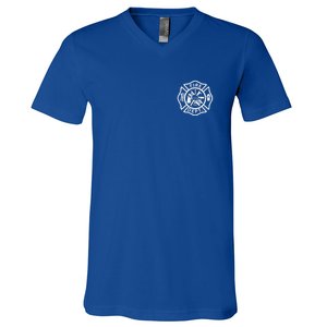 Fire Department Logo Uniform Fireman Symbol Firefighter Gear V-Neck T-Shirt