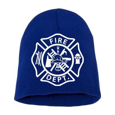 Fire Department Logo Uniform Fireman Symbol Firefighter Gear Short Acrylic Beanie