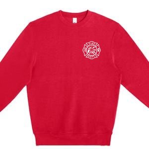 Fire Department Logo Uniform Fireman Symbol Firefighter Gear Premium Crewneck Sweatshirt