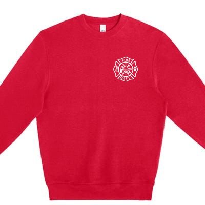 Fire Department Logo Uniform Fireman Symbol Firefighter Gear Premium Crewneck Sweatshirt