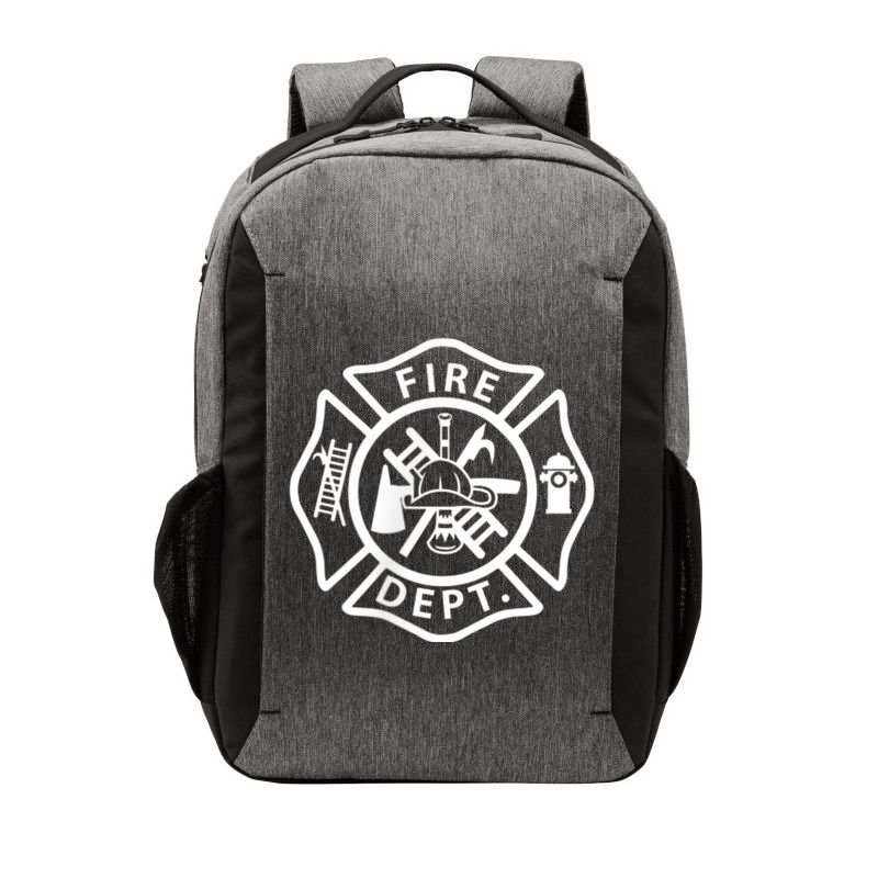 Fire Department Logo Uniform Fireman Symbol Firefighter Gear Vector Backpack