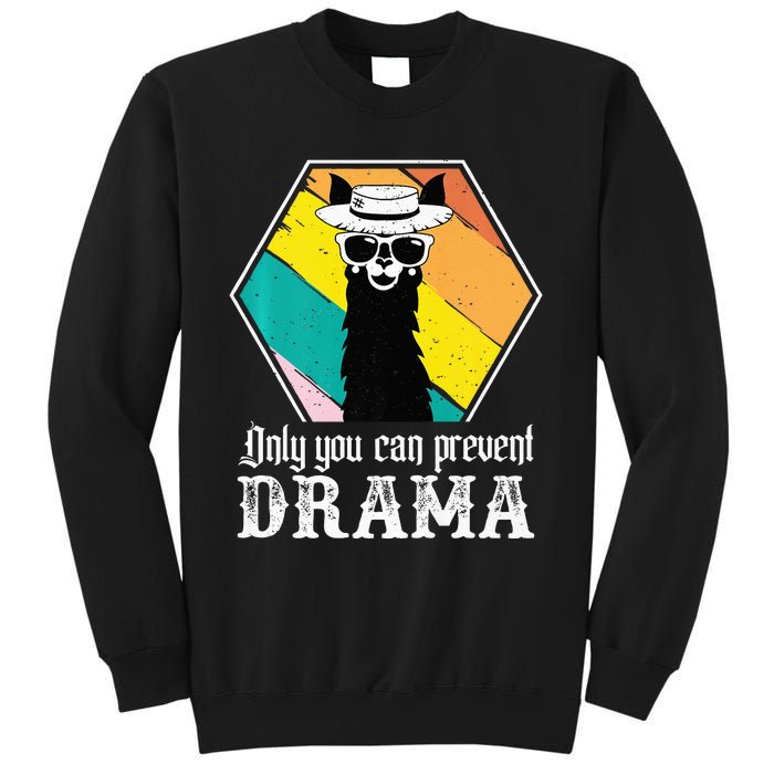 Funny Drama Llama Only You Can Prevent Drama Vintage Llama Sweatshirt