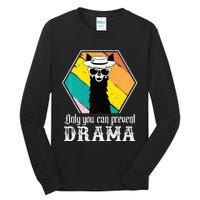 Funny Drama Llama Only You Can Prevent Drama Vintage Llama Tall Long Sleeve T-Shirt